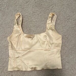 Aritzia Butter Yellow Satin Tank